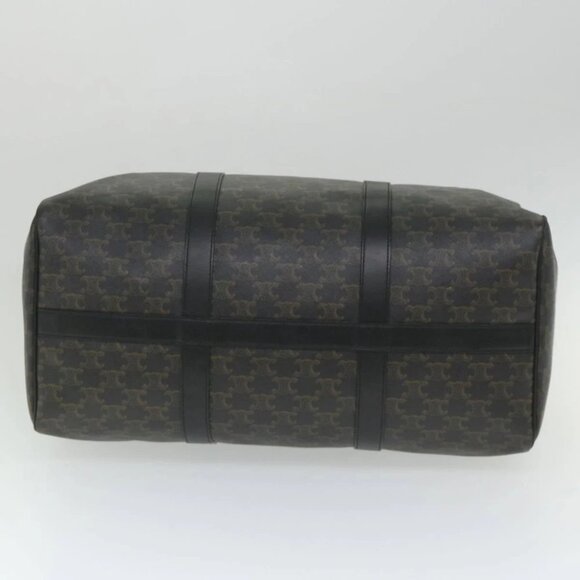 CELINE Triomphe Canvas Boston Bag PVC Leather 2way Black Auth hk880V - Picture 6 of 16